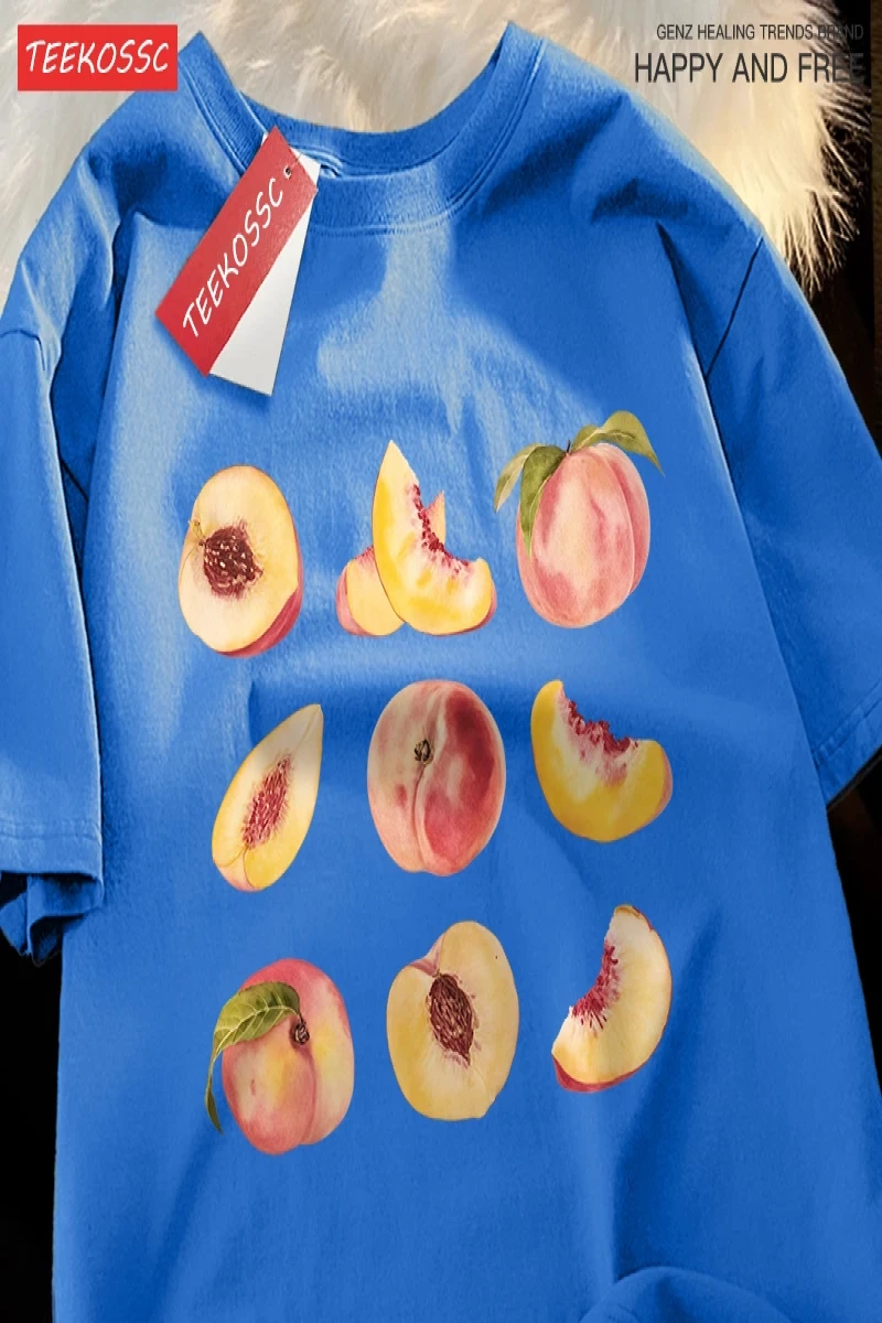 Y2k Vintage Tişört Tee 9 yolları yemek şeftali baskı