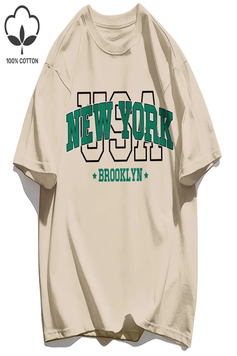 Y2k Vintage Tişört Tee Abd New York Brookl Yn Baskı