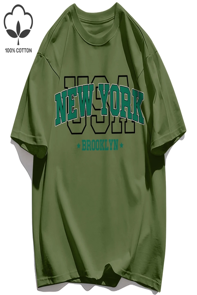 Y2k Vintage Tişört Tee Abd New York Brookl Yn Baskı