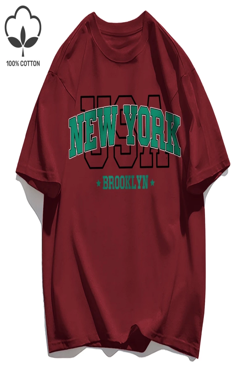 Y2k Vintage Tişört Tee Abd New York Brookl Yn Baskı
