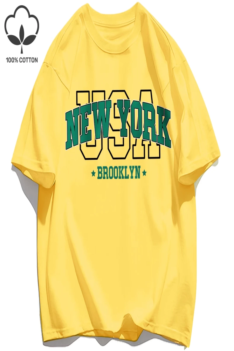 Y2k Vintage Tişört Tee Abd New York Brookl Yn Baskı