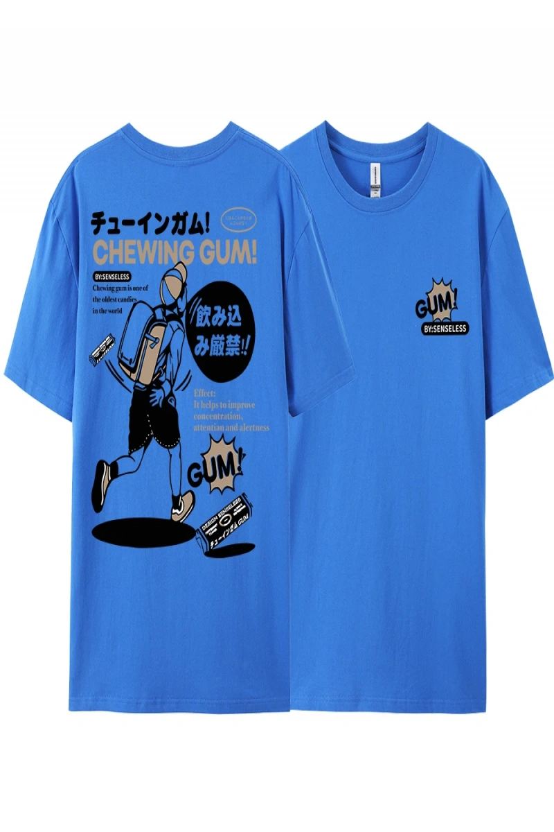 Y2k Vintage Tişört Tee Ağır saf pamuk japon çizgi roman