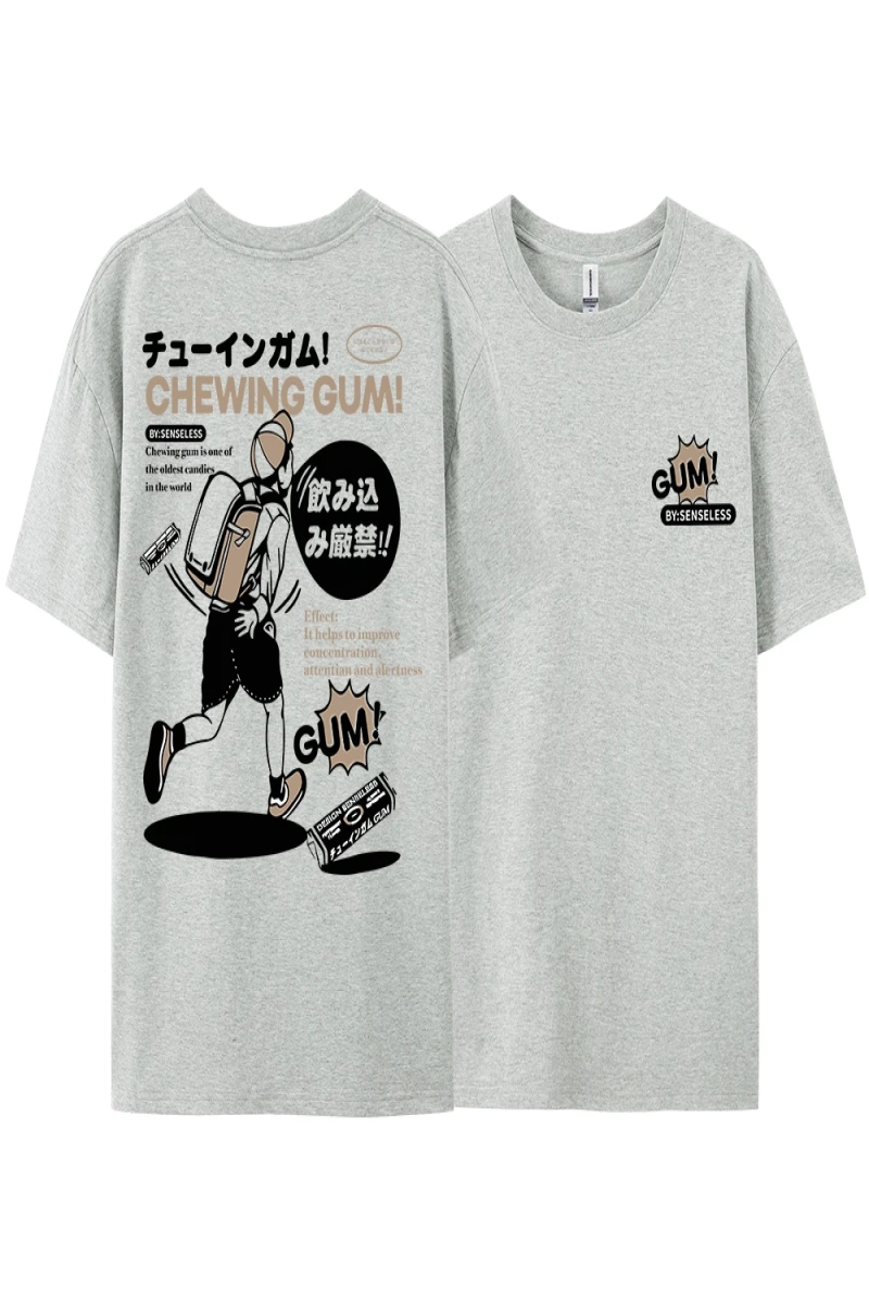 Y2k Vintage Tişört Tee Ağır saf pamuk japon çizgi roman