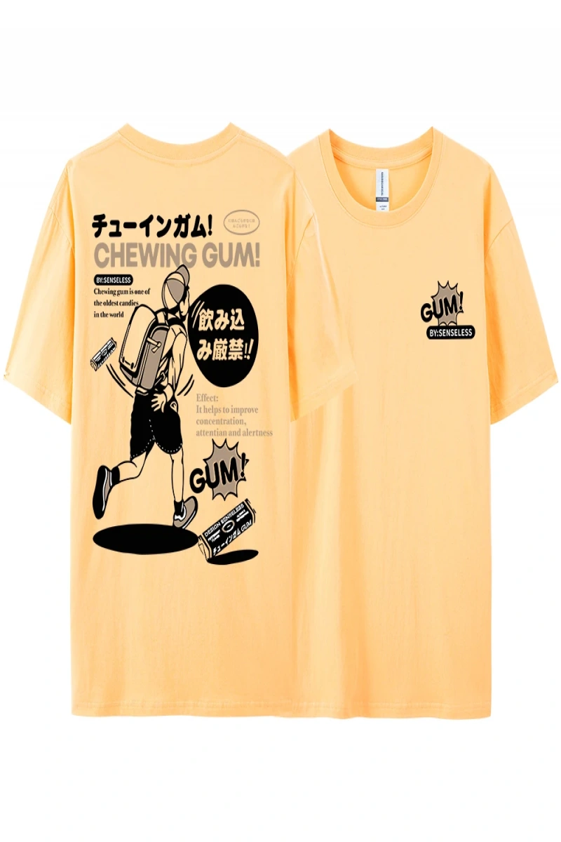 Y2k Vintage Tişört Tee Ağır saf pamuk japon çizgi roman