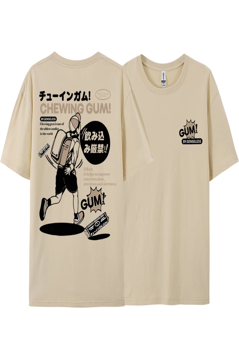 Y2k Vintage Tişört Tee Ağır saf pamuk japon çizgi roman