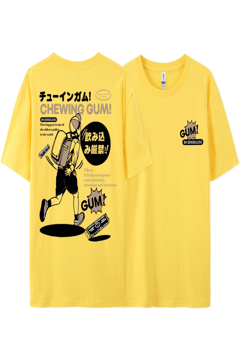 Y2k Vintage Tişört Tee Ağır saf pamuk japon çizgi roman