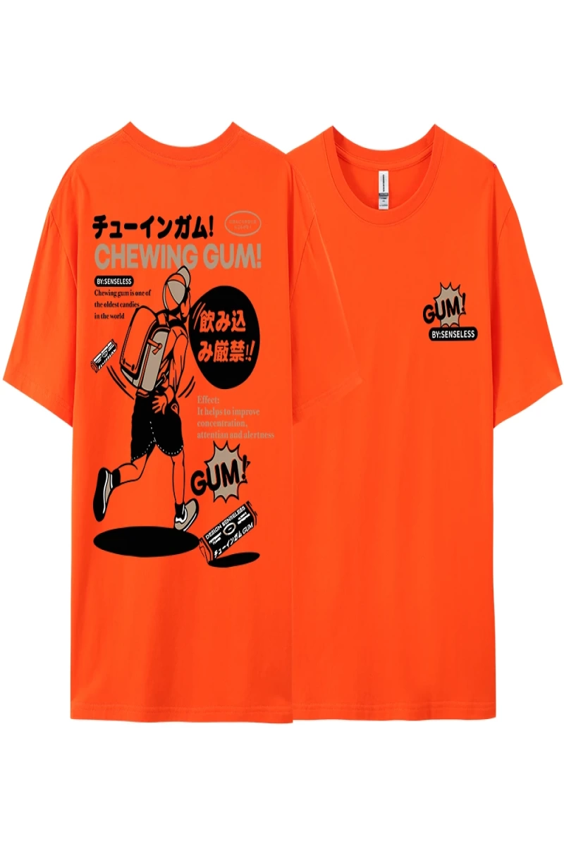 Y2k Vintage Tişört Tee Ağır saf pamuk japon çizgi roman