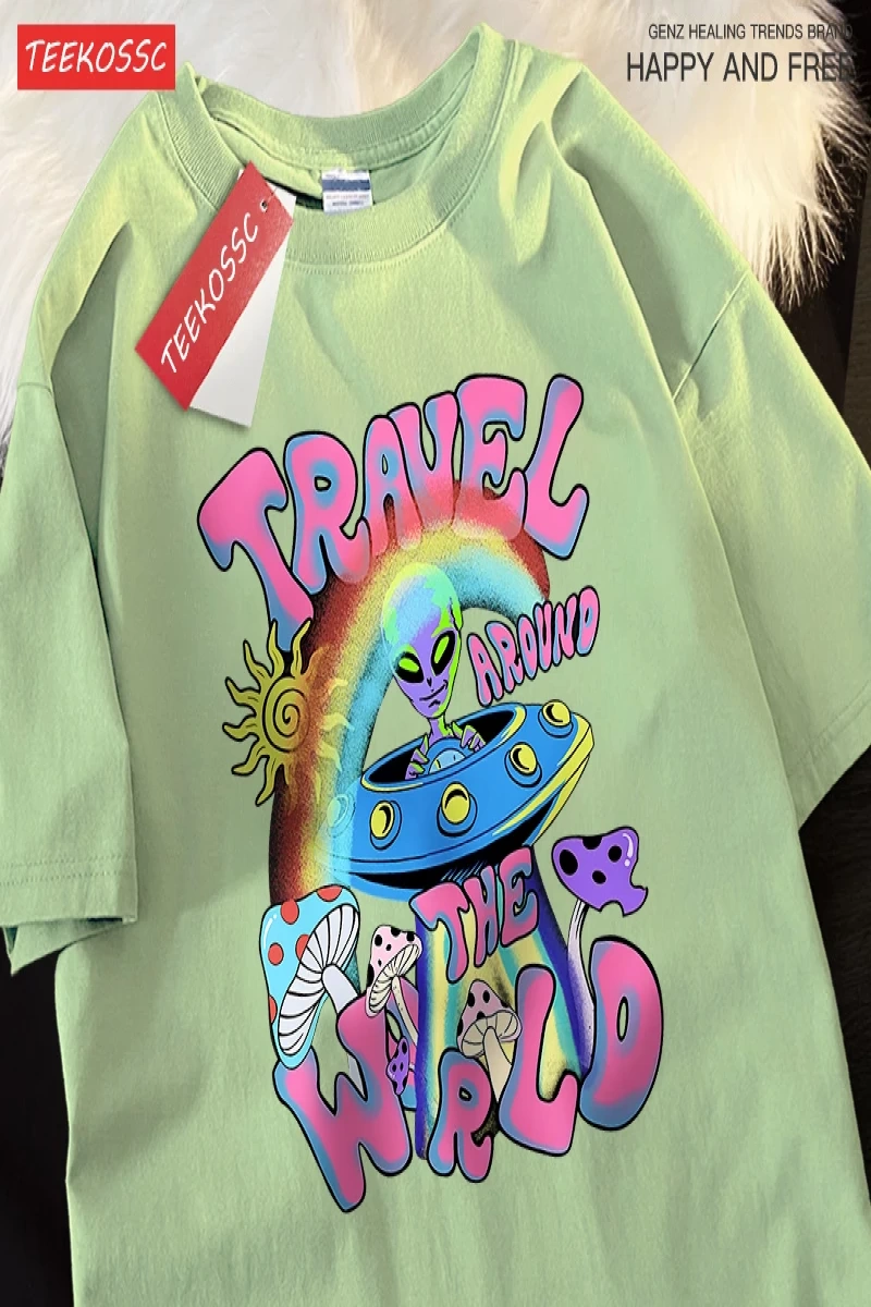 Y2k Vintage Tişört Tee Alien Ufo dünya