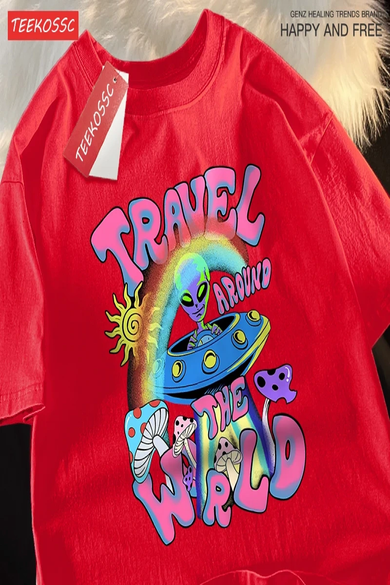 Y2k Vintage Tişört Tee Alien Ufo dünya