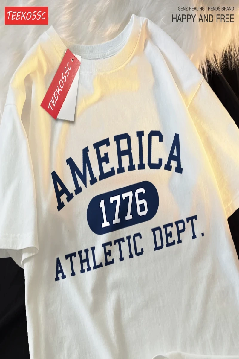 Y2k Vintage Tişört Tee Amerika 1776 atletik borç mektup