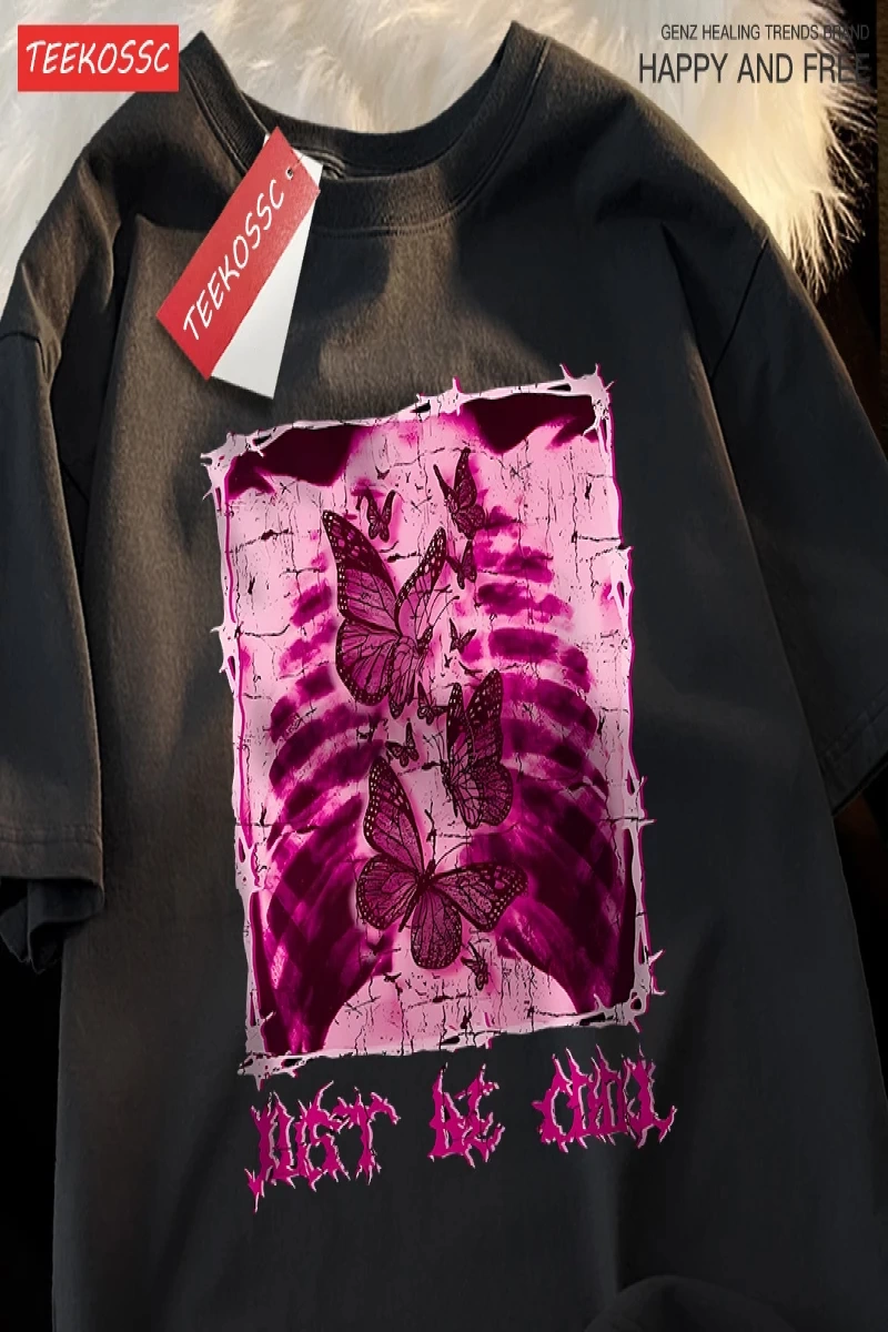 Y2k Vintage Tişört Tee Benim göbek kelebekler dolu