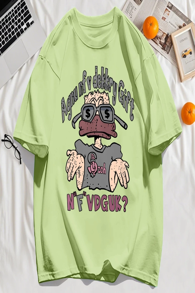 Y2k Vintage Tişört Tee Bir İnsan Gözlük Giyen Baskı
