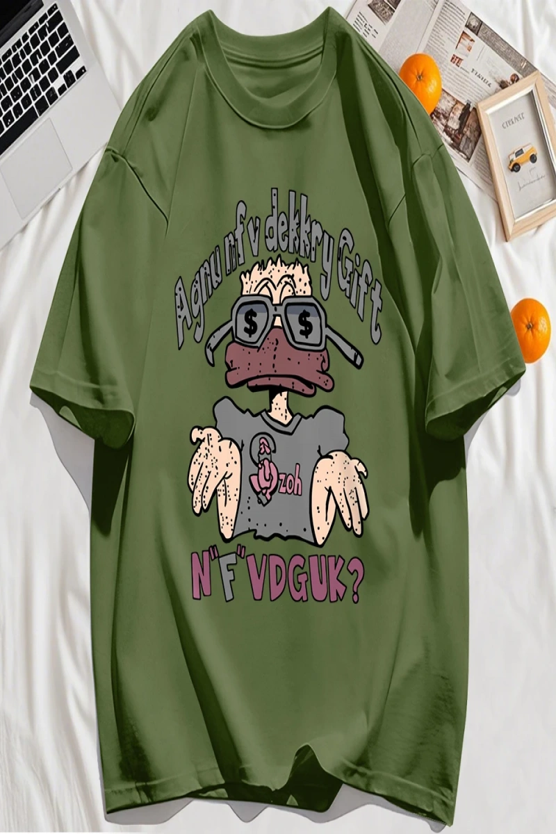 Y2k Vintage Tişört Tee Bir İnsan Gözlük Giyen Baskı