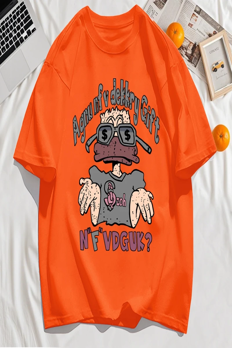 Y2k Vintage Tişört Tee Bir İnsan Gözlük Giyen Baskı