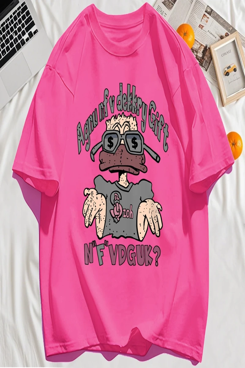 Y2k Vintage Tişört Tee Bir İnsan Gözlük Giyen Baskı