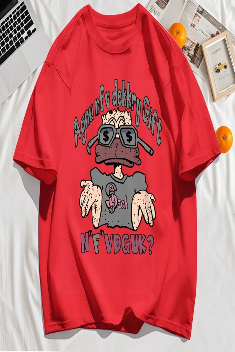 Y2k Vintage Tişört Tee Bir İnsan Gözlük Giyen Baskı