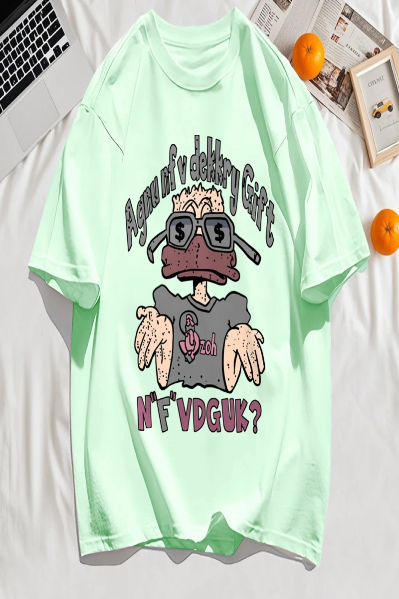 Y2k Vintage Tişört Tee Bir İnsan Gözlük Giyen Baskı