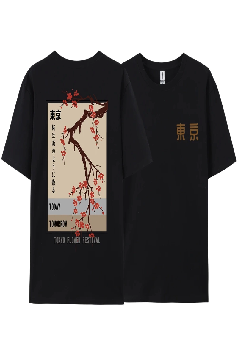 Y2k Vintage Tişört Tee Bugün Yarın Tokyo Çiçek Festivali
