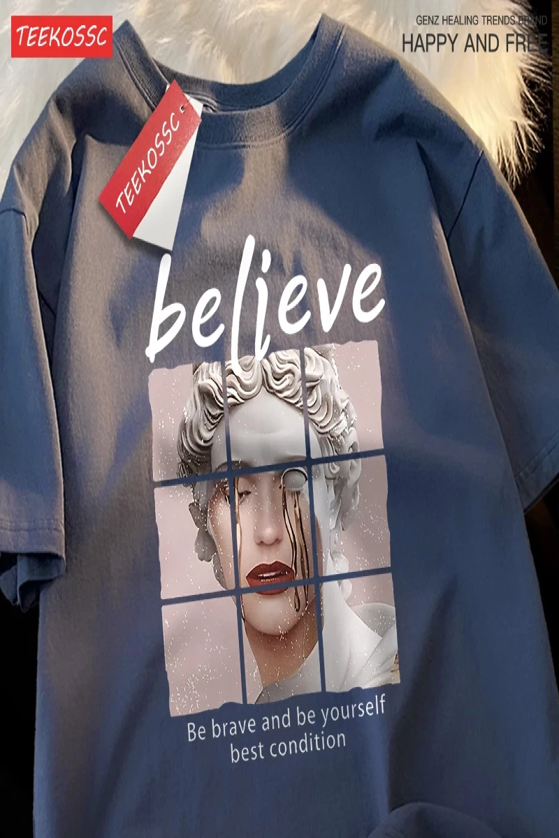 Y2k Vintage Tişört Tee Cesur olmak ve kendiniz olmak inanıyorum en iyi durumda