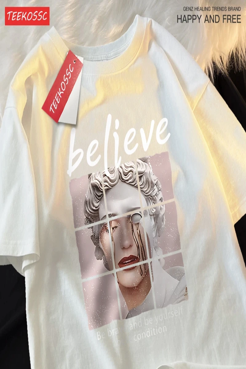Y2k Vintage Tişört Tee Cesur olmak ve kendiniz olmak inanıyorum en iyi durumda