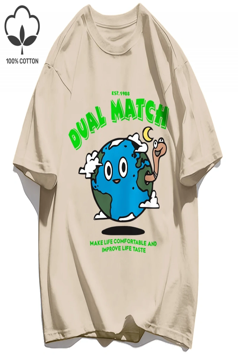 Y2k Vintage Tişört Tee Çift Maç Hayat Yapmak Rahat Baskı
