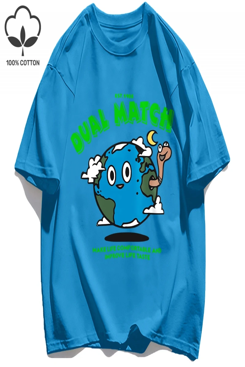 Y2k Vintage Tişört Tee Çift Maç Hayat Yapmak Rahat Baskı