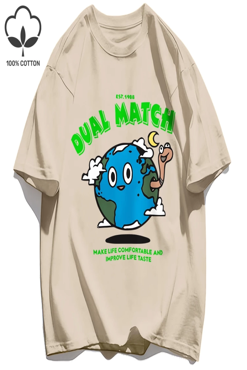 Y2k Vintage Tişört Tee Çift Maç Hayat Yapmak Rahat Baskı
