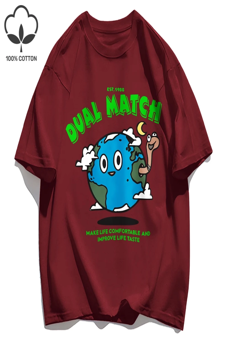 Y2k Vintage Tişört Tee Çift Maç Hayat Yapmak Rahat Baskı