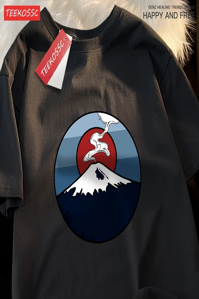 Y2k Vintage Tişört Tee Dağı Fuji patlama sahne