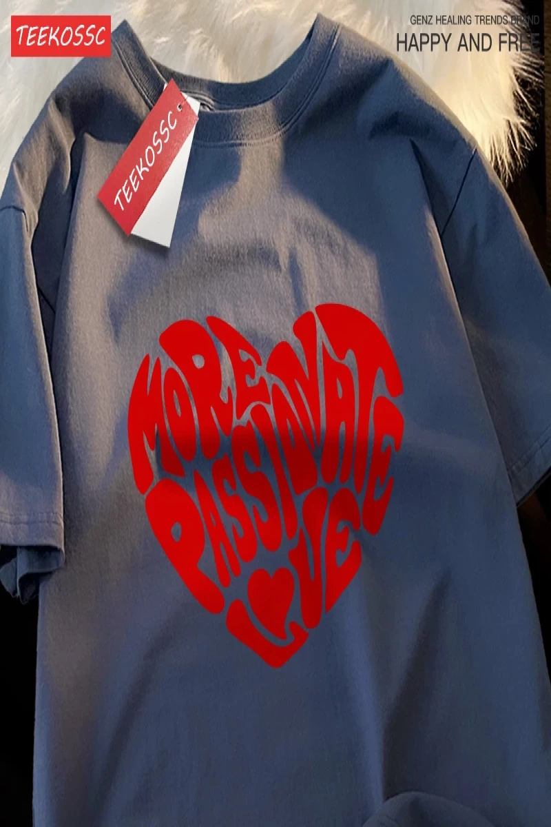 Y2k Vintage Tişört Tee Daha tutkulu aşk baskı