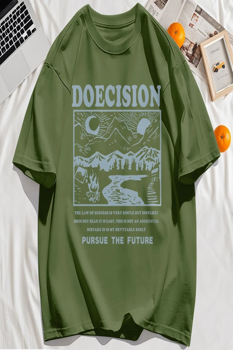 Y2k Vintage Tişört Tee Doecision Pursue Gelecek Baskı