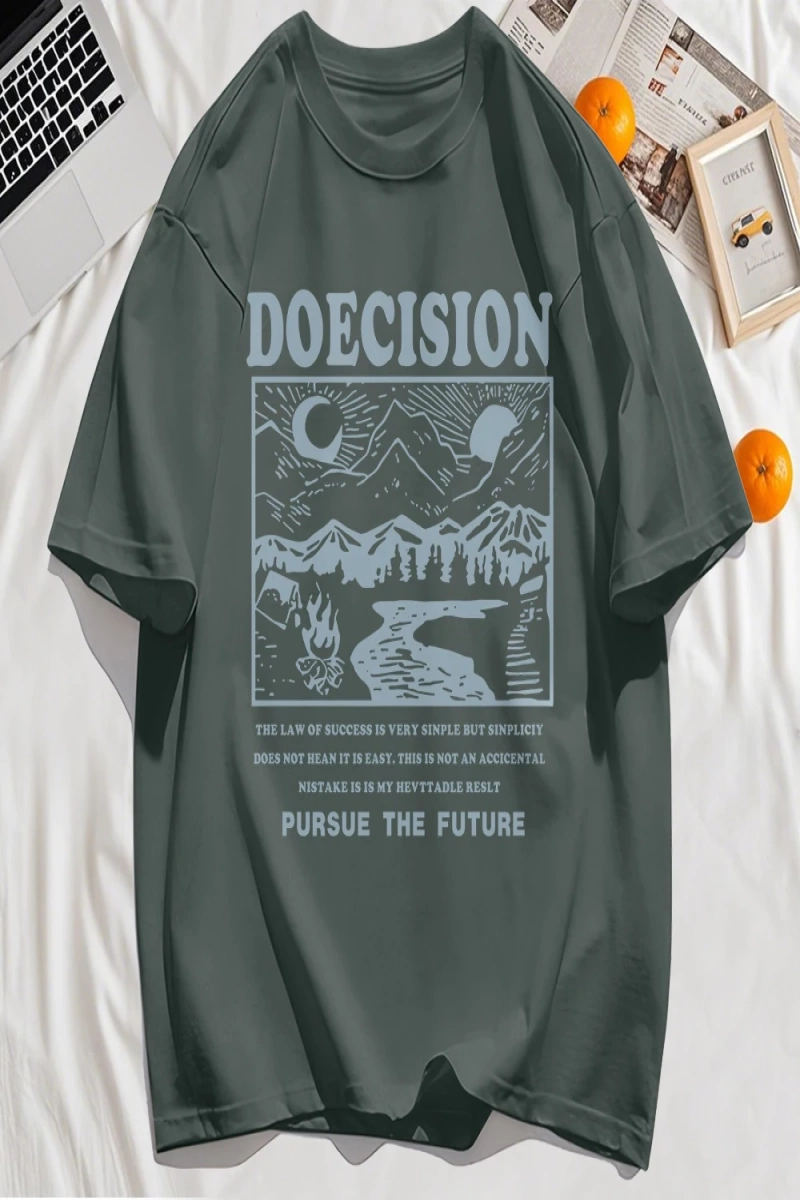 Y2k Vintage Tişört Tee Doecision Pursue Gelecek Baskı