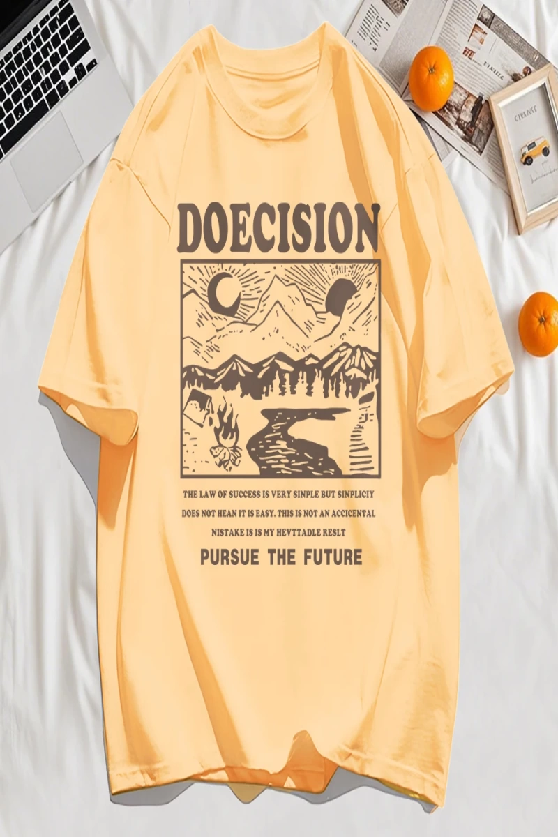 Y2k Vintage Tişört Tee Doecision Pursue Gelecek Baskı