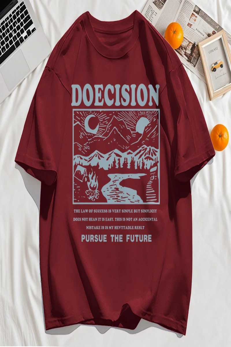 Y2k Vintage Tişört Tee Doecision Pursue Gelecek Baskı