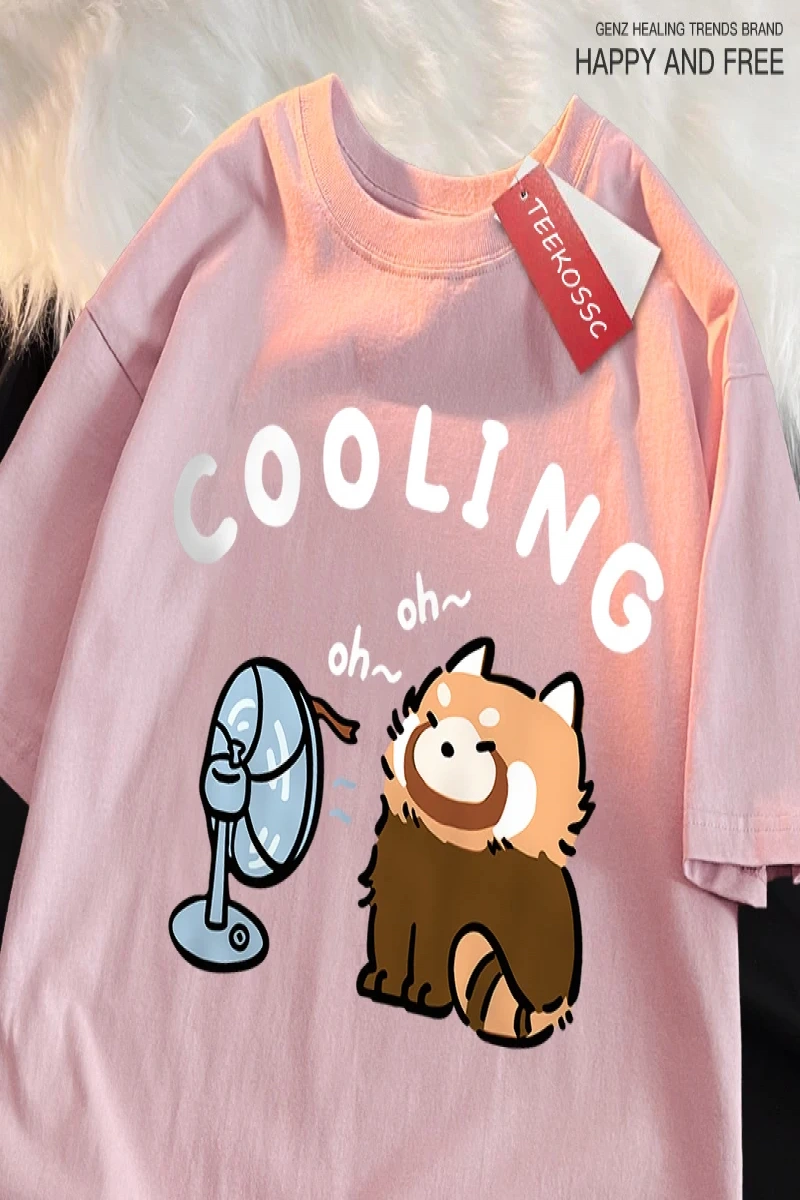 Y2k Vintage Tişört Tee Eğlenceli rakun üfleme bir Fan