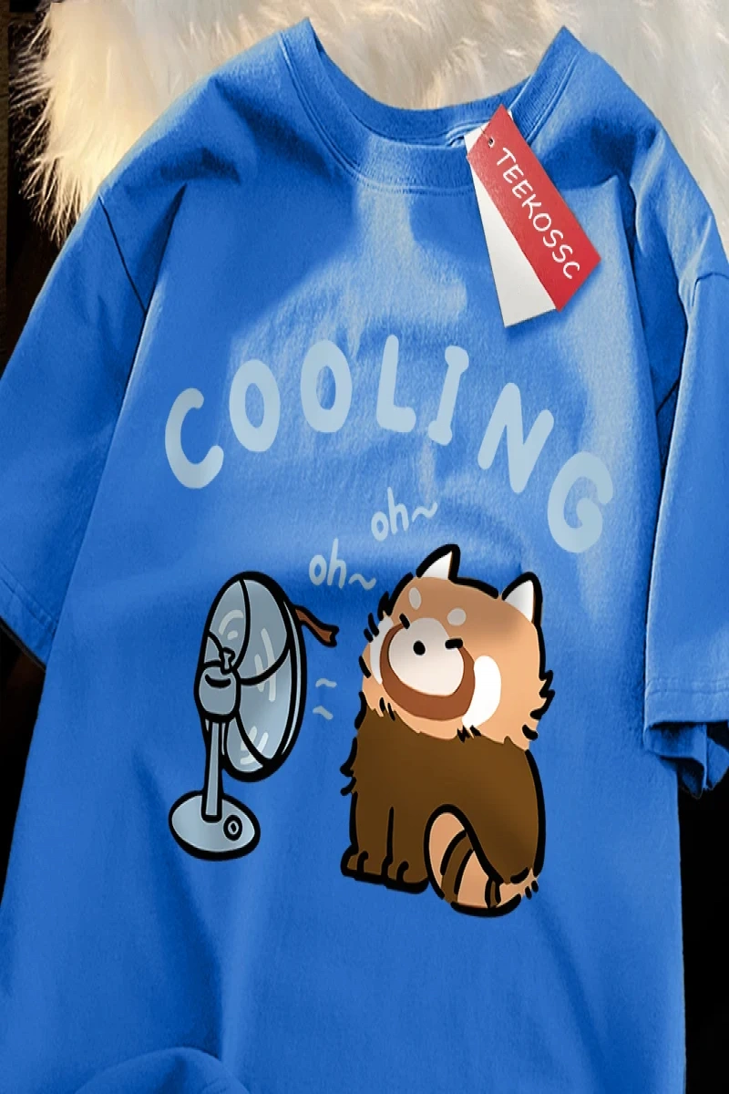 Y2k Vintage Tişört Tee Eğlenceli rakun üfleme bir Fan