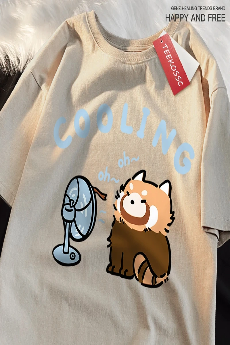Y2k Vintage Tişört Tee Eğlenceli rakun üfleme bir Fan