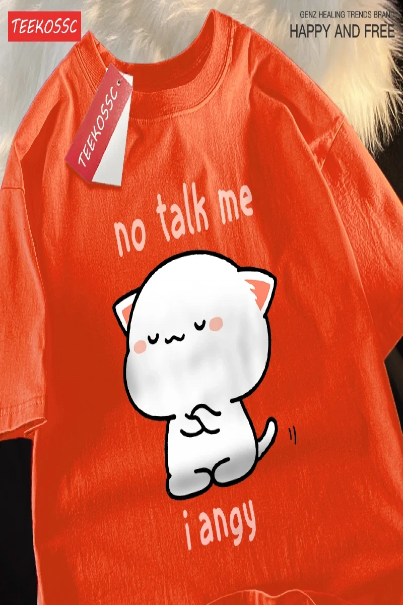 Y2k Vintage Tişört Tee Hayır konuşma bana ben Angy yüksek soğuk kedi