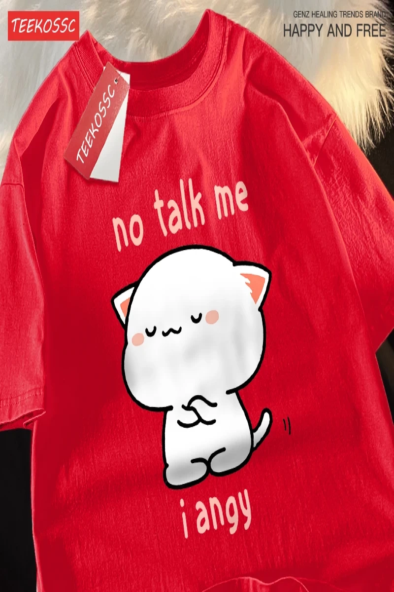 Y2k Vintage Tişört Tee Hayır konuşma bana ben Angy yüksek soğuk kedi