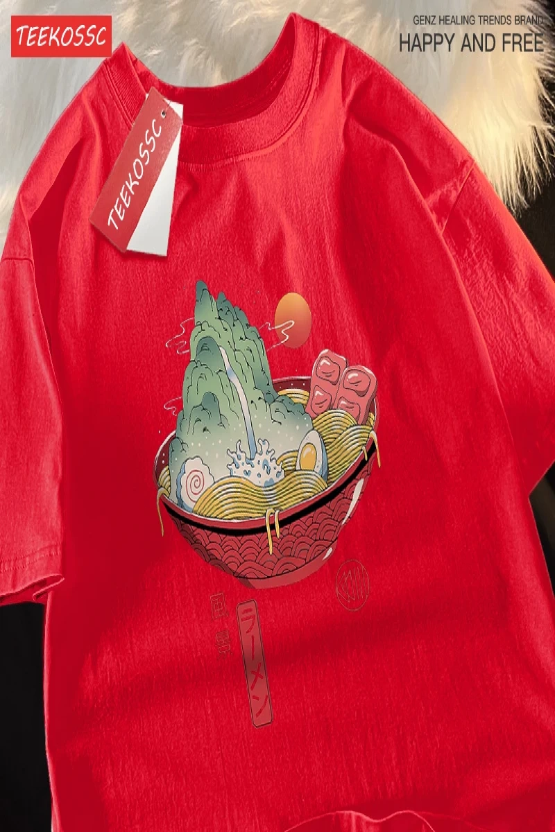 Y2k Vintage Tişört Tee Japon Harajuku doğal suşi erişte