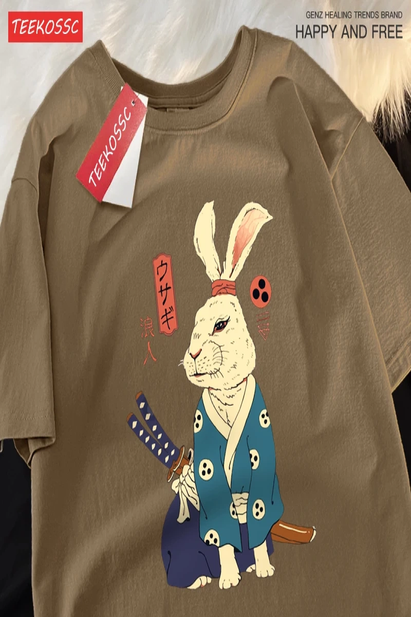 Y2k Vintage Tişört Tee Japon Harajuku gezgin kahramanlar Rabbitt