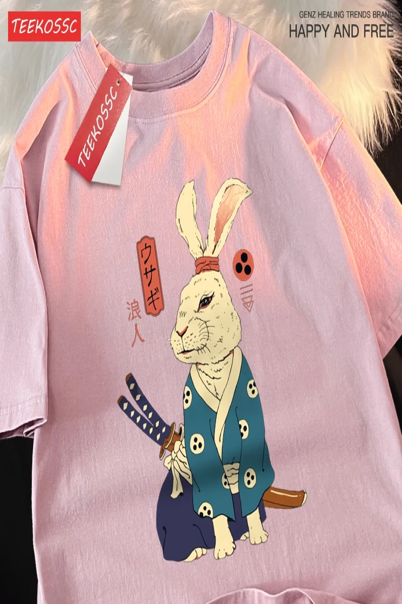 Y2k Vintage Tişört Tee Japon Harajuku gezgin kahramanlar Rabbitt