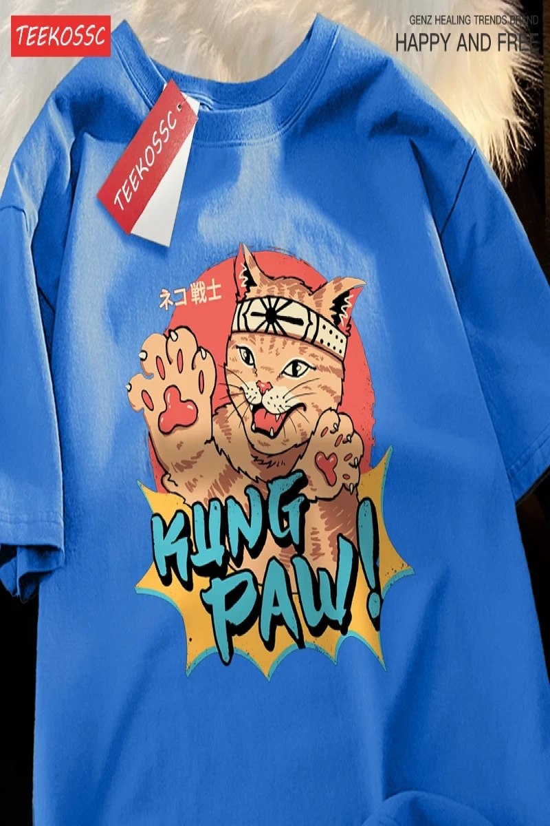 Y2k Vintage Tişört Tee Japon Harajuku kedi savaşçı