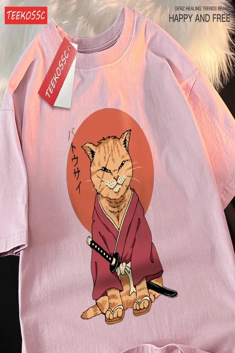 Y2k Vintage Tişört Tee Japon Harajuku skar bıçak kedi
