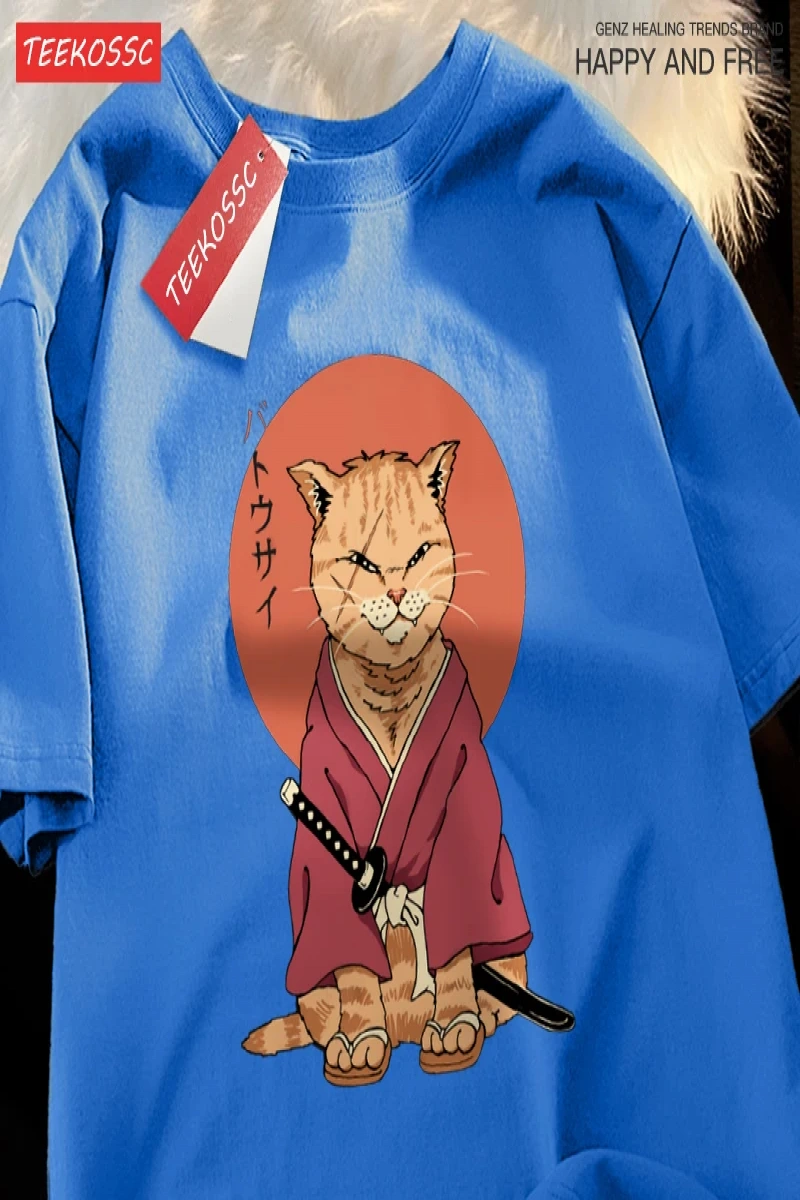 Y2k Vintage Tişört Tee Japon Harajuku skar bıçak kedi