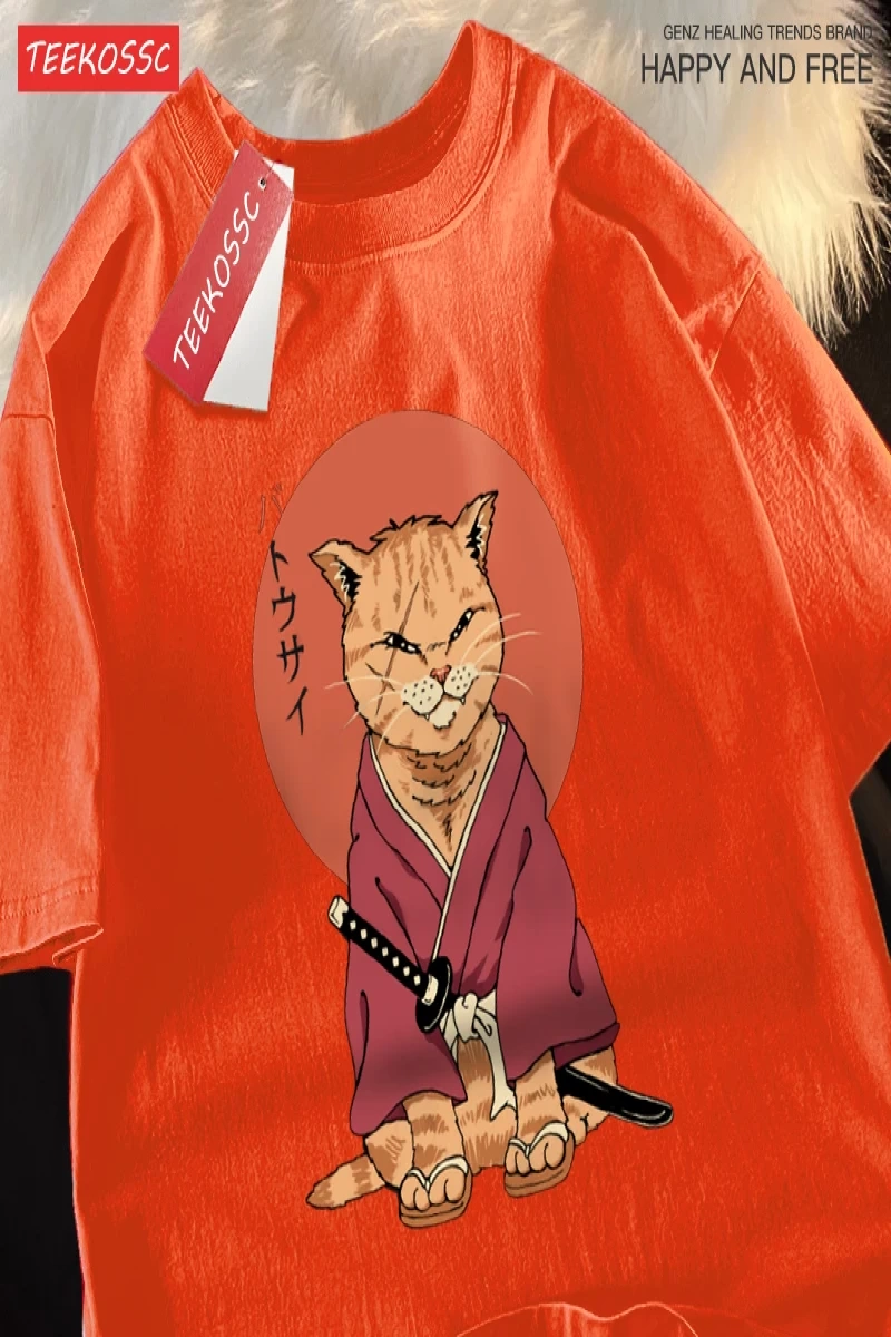 Y2k Vintage Tişört Tee Japon Harajuku skar bıçak kedi