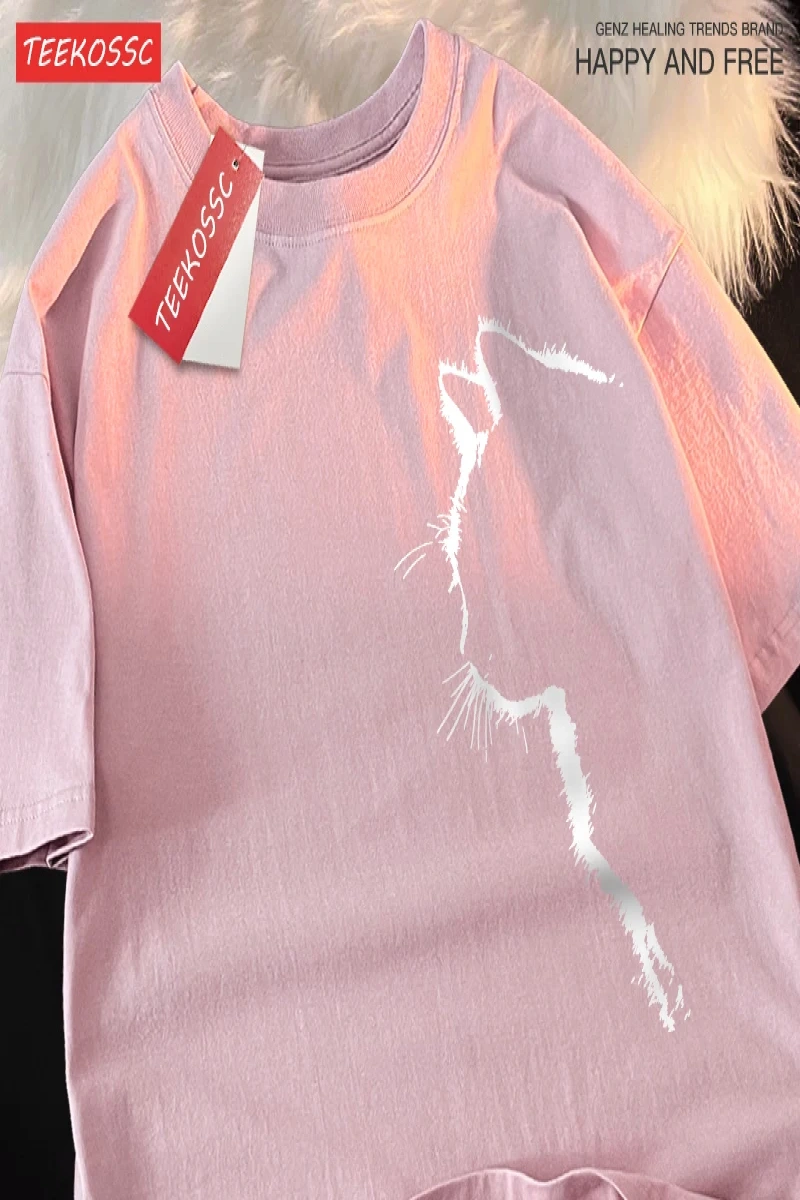 Y2k Vintage Tişört Tee Kedi profil görünüm eğlenceli
