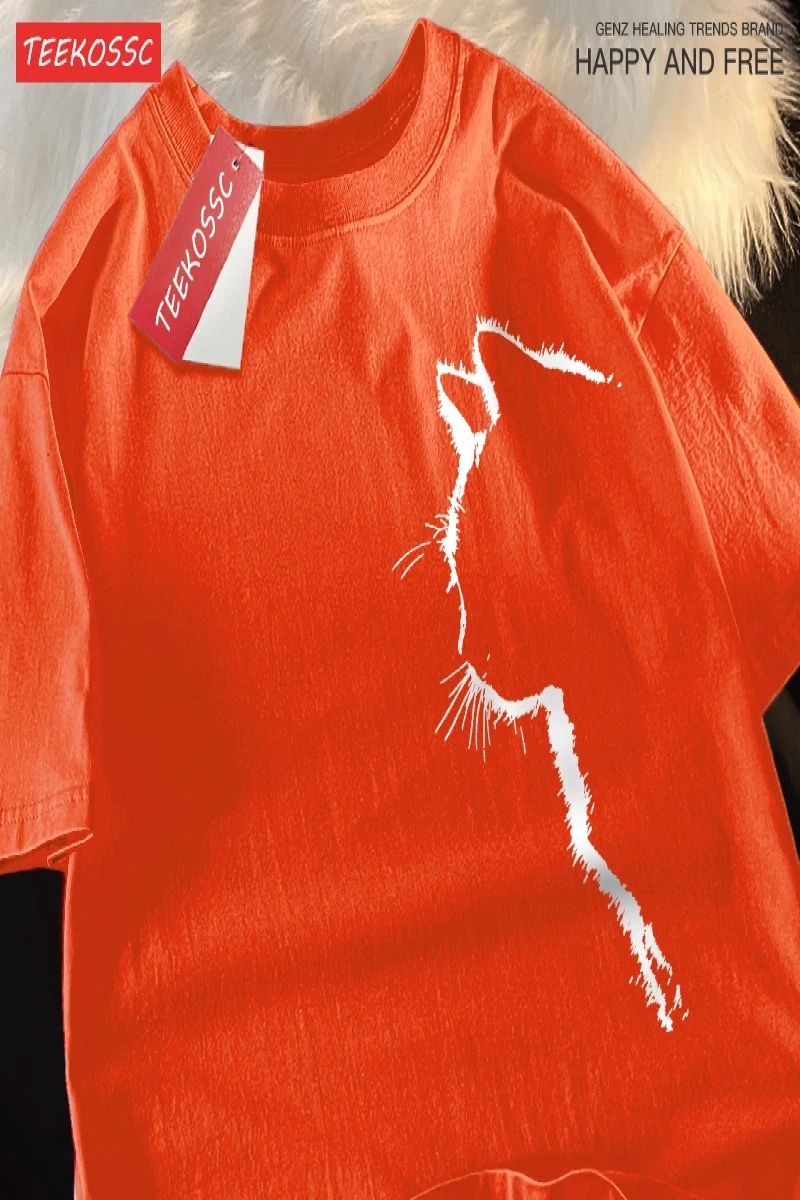 Y2k Vintage Tişört Tee Kedi profil görünüm eğlenceli