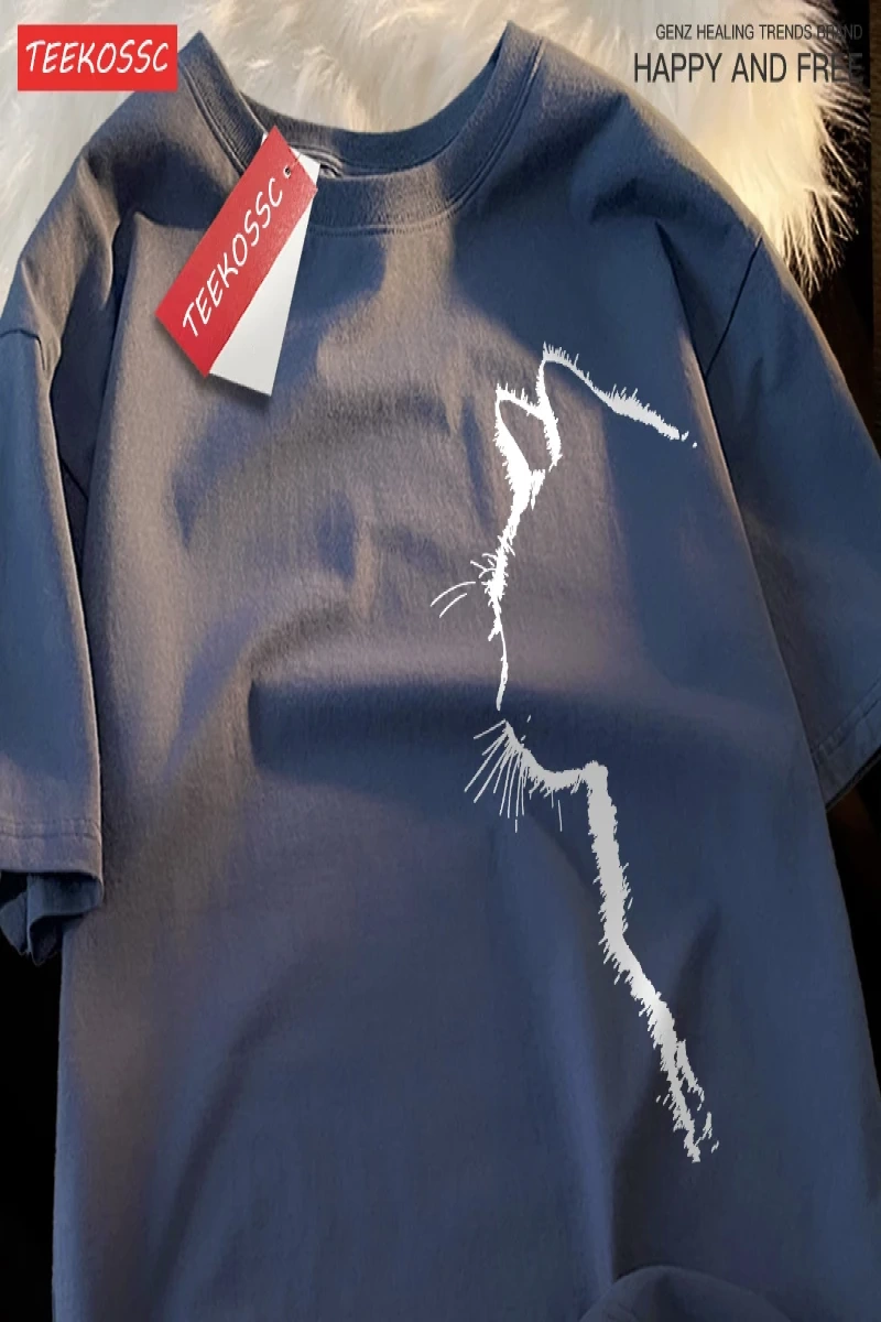 Y2k Vintage Tişört Tee Kedi profil görünüm eğlenceli