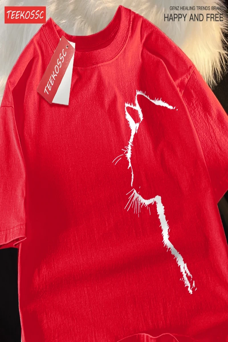 Y2k Vintage Tişört Tee Kedi profil görünüm eğlenceli